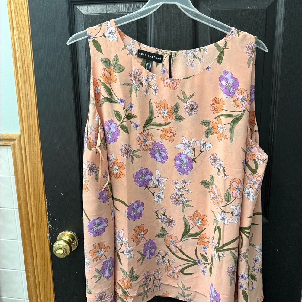 Love & Legend Floral Blouse - Peach and Purple